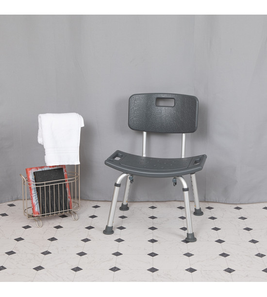 Flash Furniture DC-HY3500L-GRY-GG HERCULES Series Tool-Free and Quick Assembly, 300 Lb. Capacity, Adjustable Gray Bath & Shower Chair with Back Flash Furniture DC-HY3500L-GRY-GG HERCULES Series Tool-Free and Quick Assembly, 300 Lb. Capacity, Adjustable Gray Bath & Shower Chair with Back